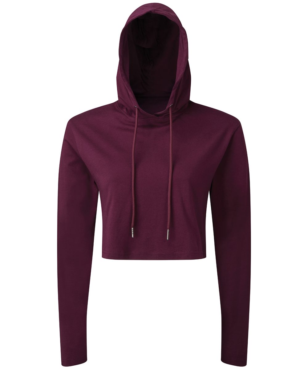 Mulberry Women's TriDri® cropped hooded long sleeve t-shirt