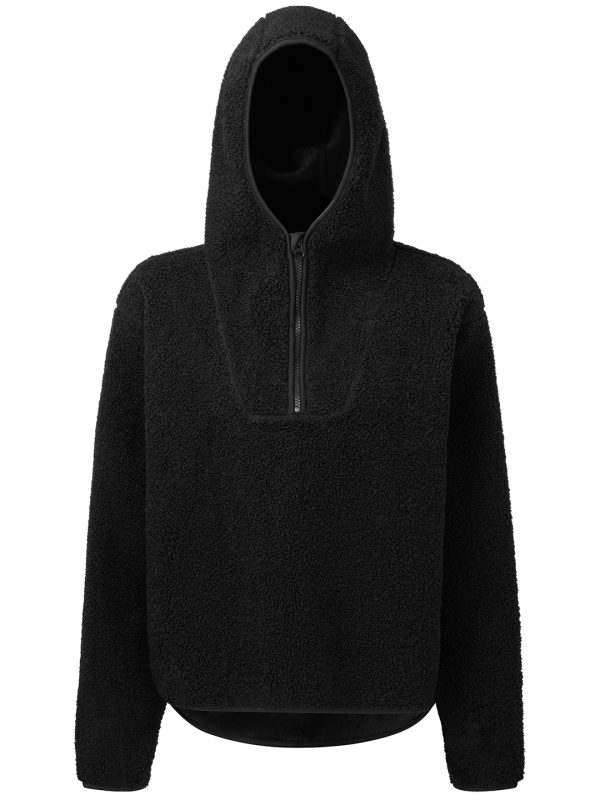 Black Women's TriDri® sherpa ¼-zip hoodie