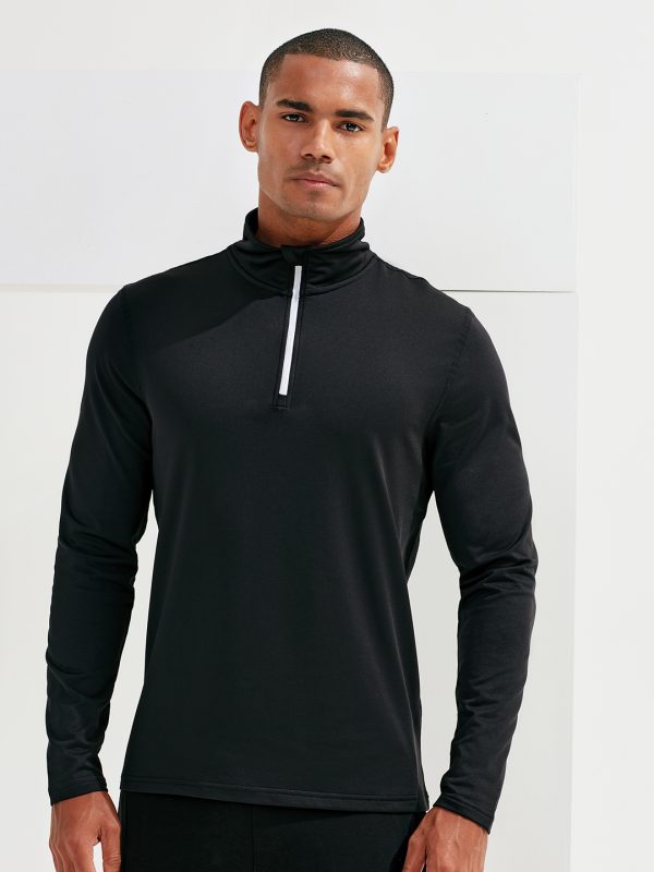 TriDri® recycled long sleeve brushed back ¼ zip top