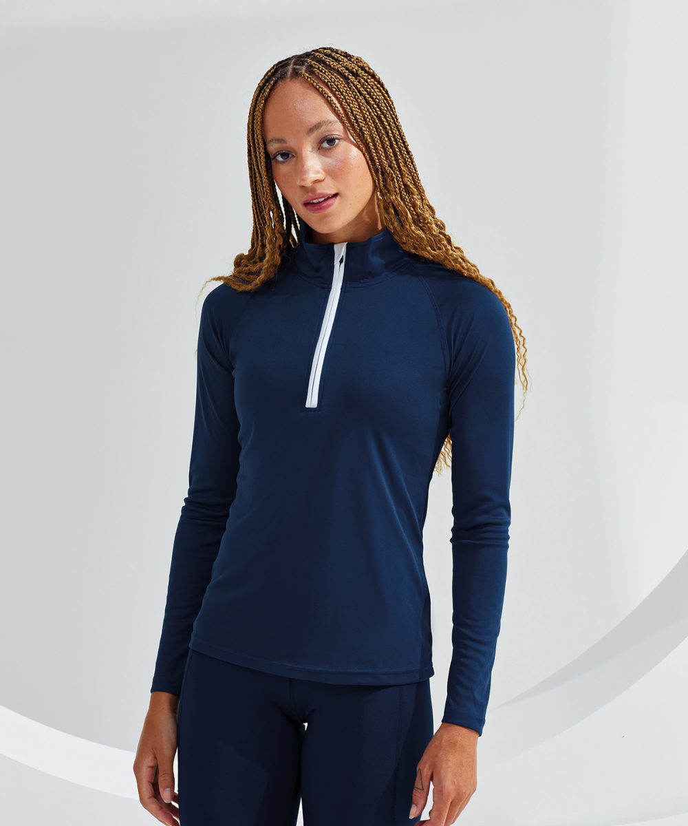 Women's TriDri® long sleeve performance ¼ zip