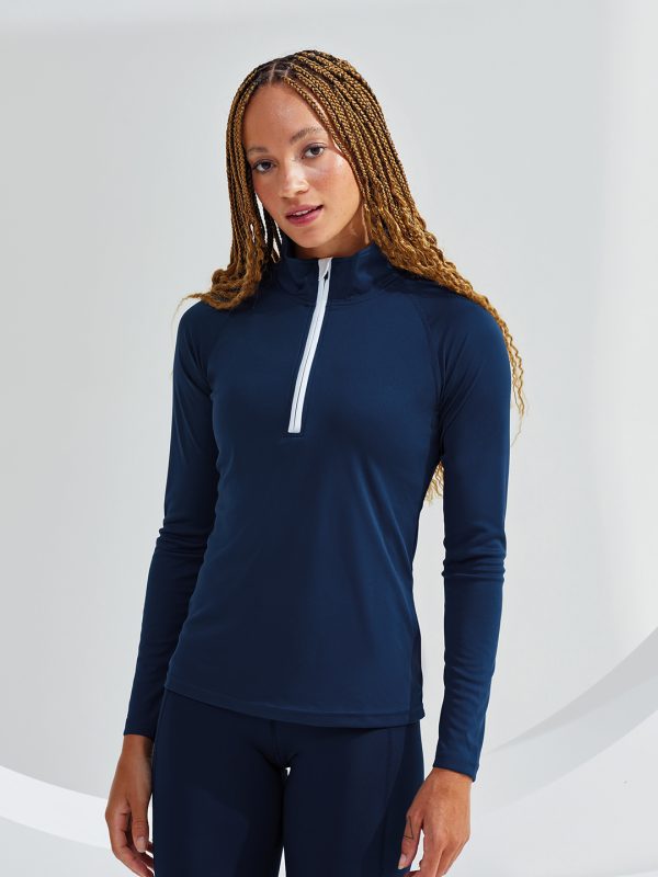 Women's TriDri® long sleeve performance ¼ zip