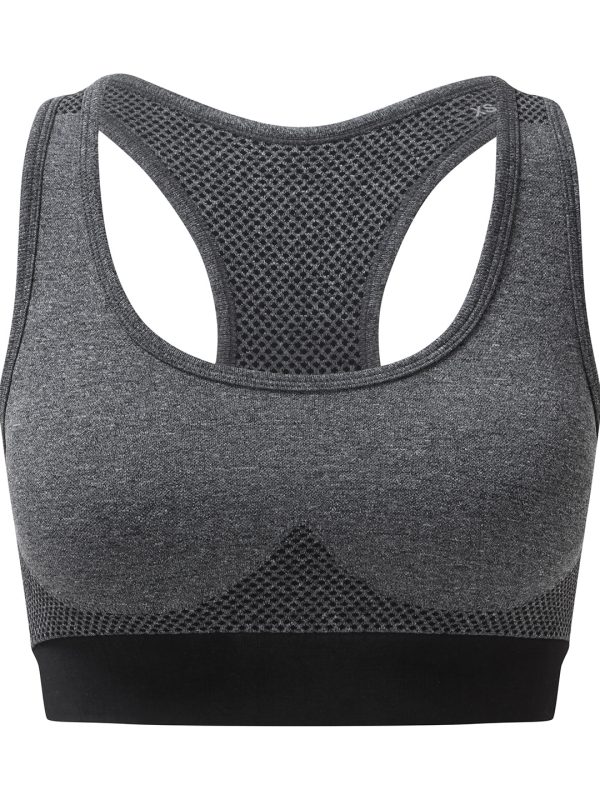 Black Melange TriDri® seamless '3D fit' multi-sport sculpt bra