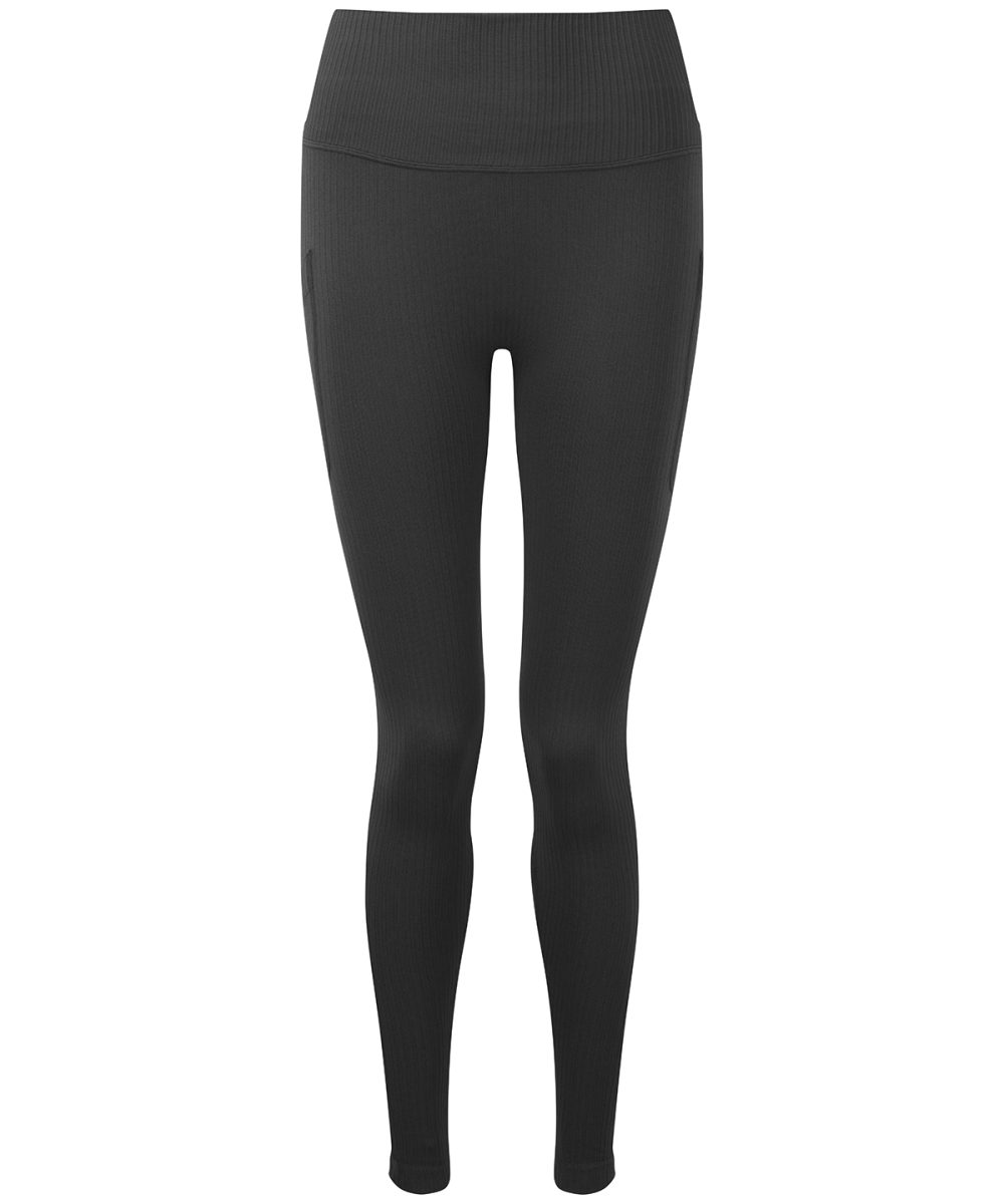 Charcoal Women's TriDri® ribbed seamless 3D fit multi-sport leggings