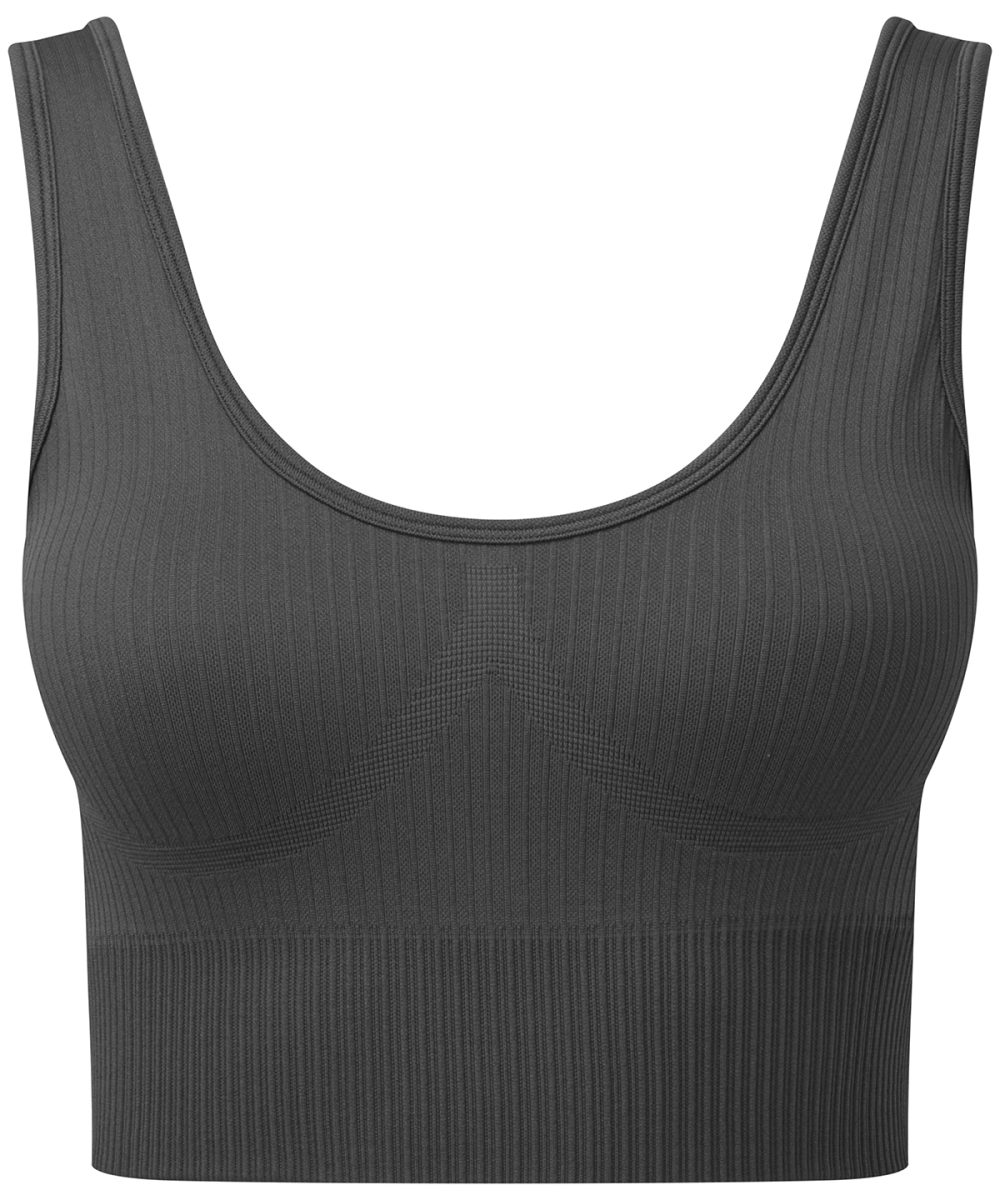 Charcoal Women's TriDri® ribbed seamless 3D fit multi-sport bra