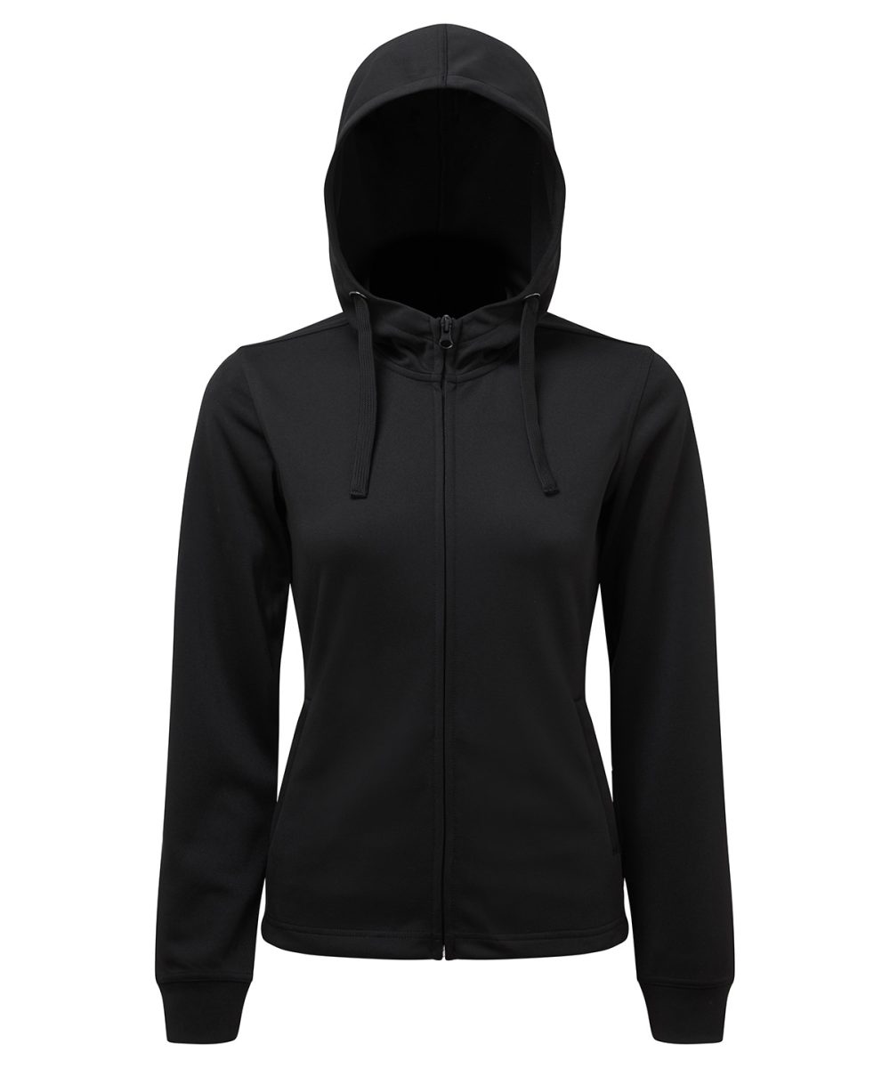 Black Women's TriDri® spun dyed full-zip hoodie