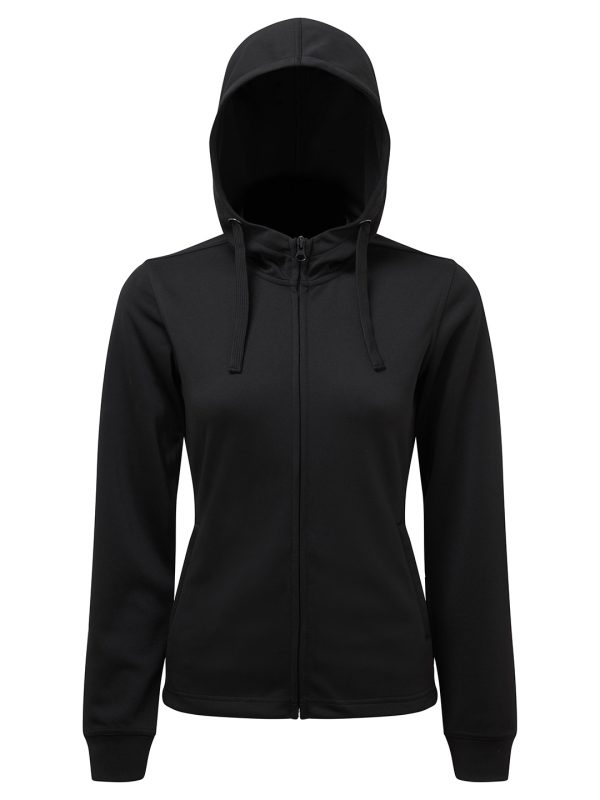 Black Women's TriDri® spun dyed full-zip hoodie