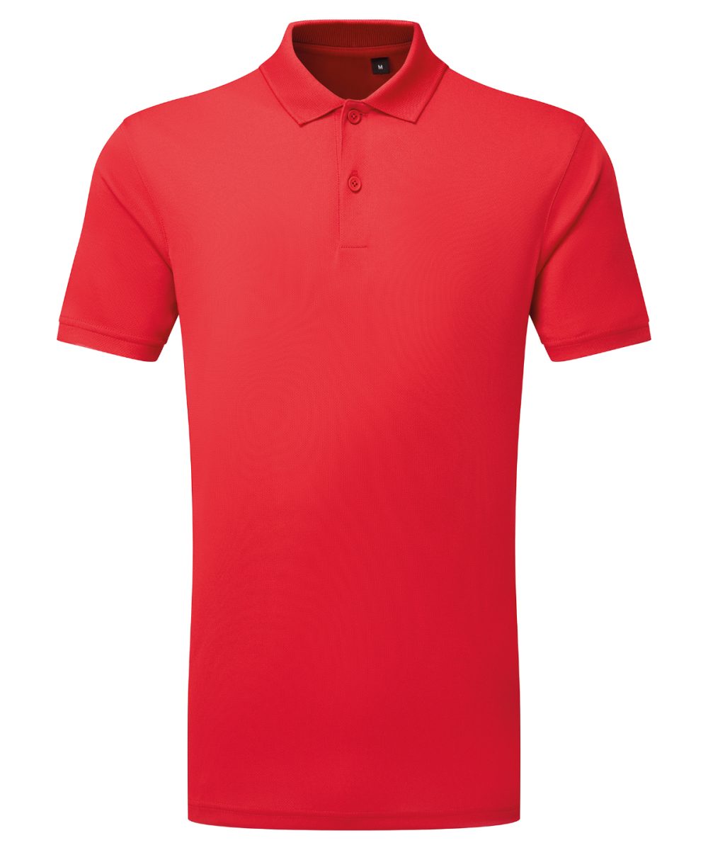 Fire Red TriDri® textured recycled polo