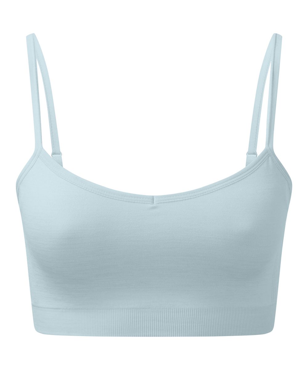 Sky Blue Melange Women's TriDri® recycled seamless 3D fit multi-sport flex bra