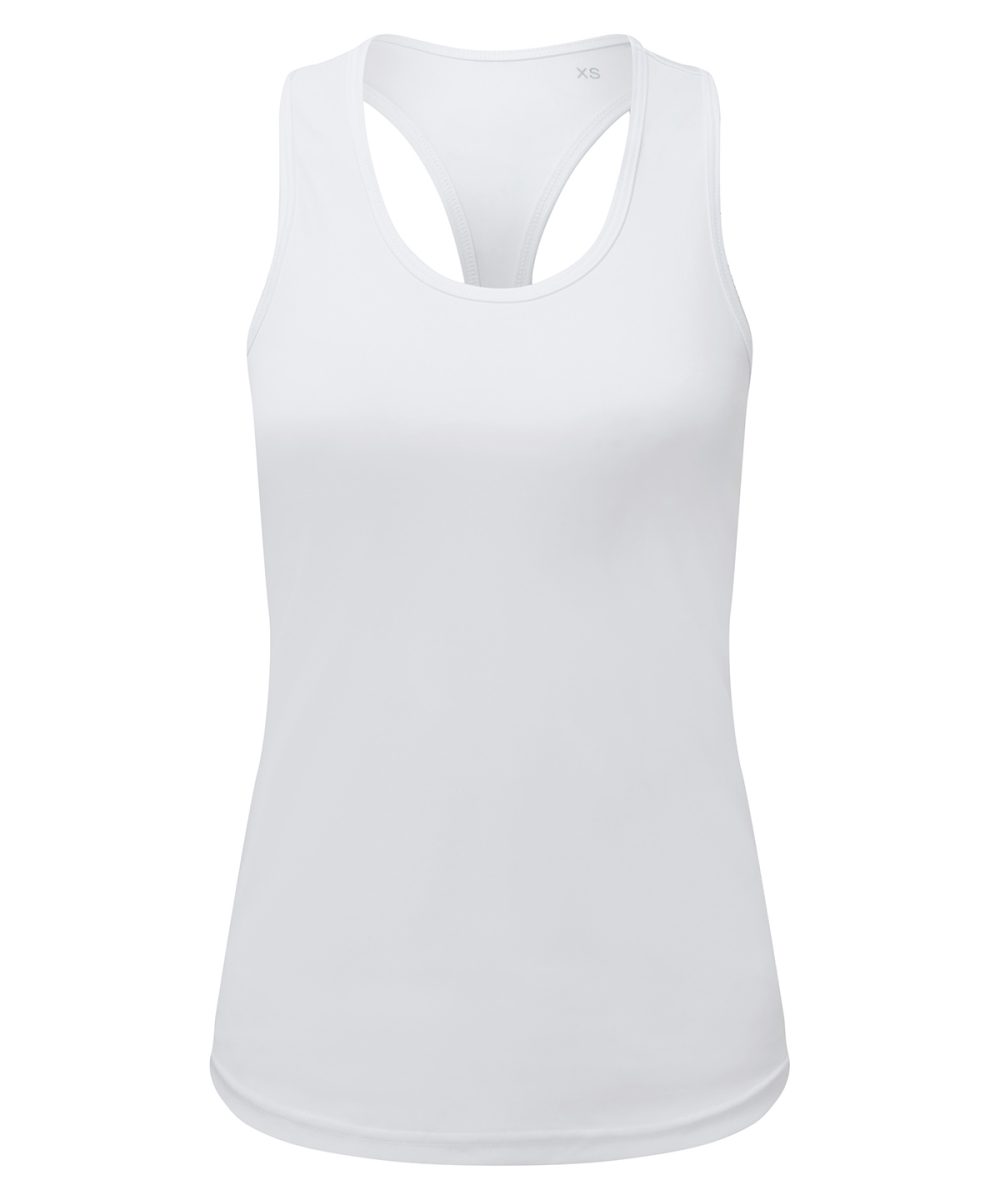 White Women’s TriDri® recycled performance slim racerback vest