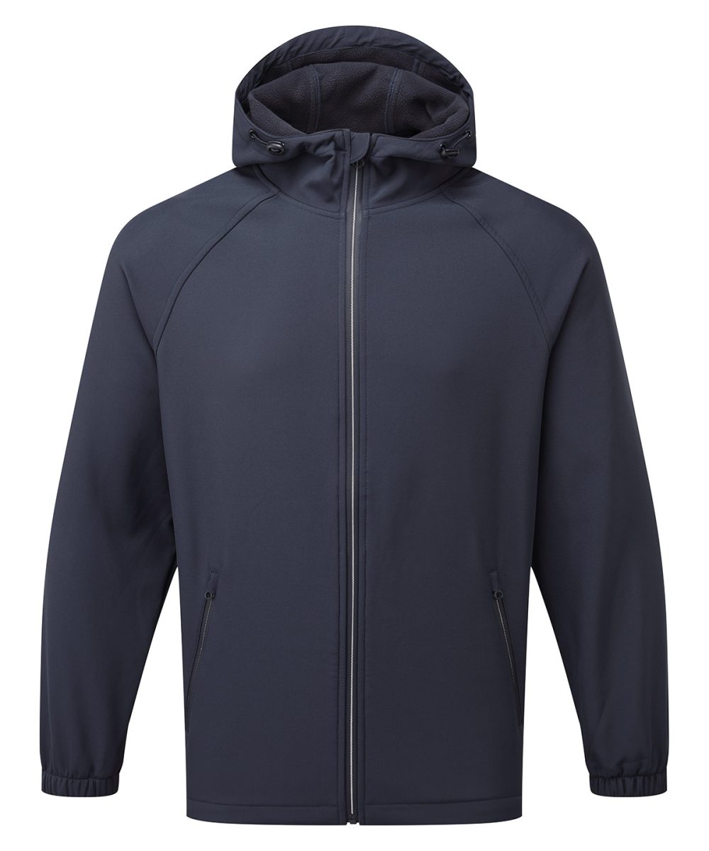 Navy Hooded 2-layer softshell jacket