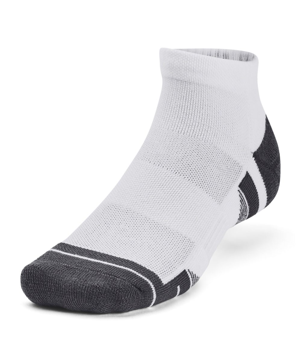 White UA Performance tech 3-pack low cut socks