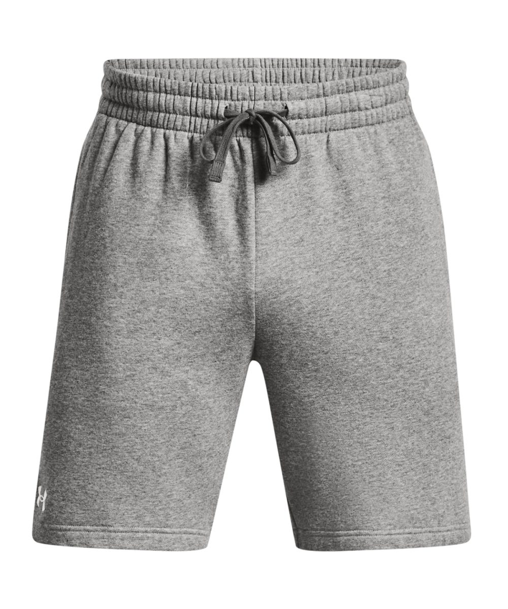 Castlerock Light Heather/White UA Rival fleece shorts