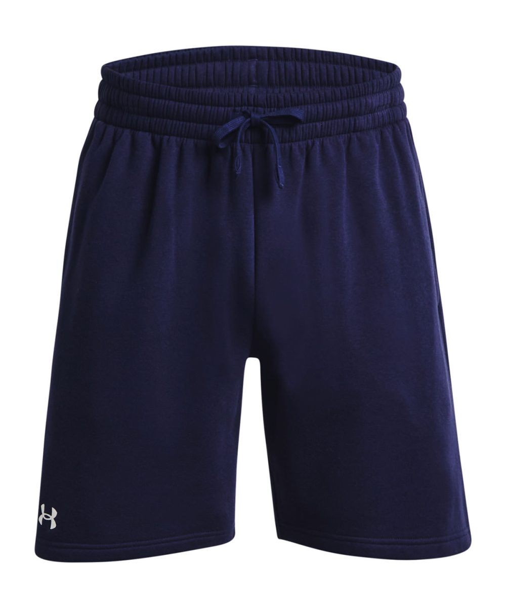 Midnight Navy/White UA Rival fleece shorts