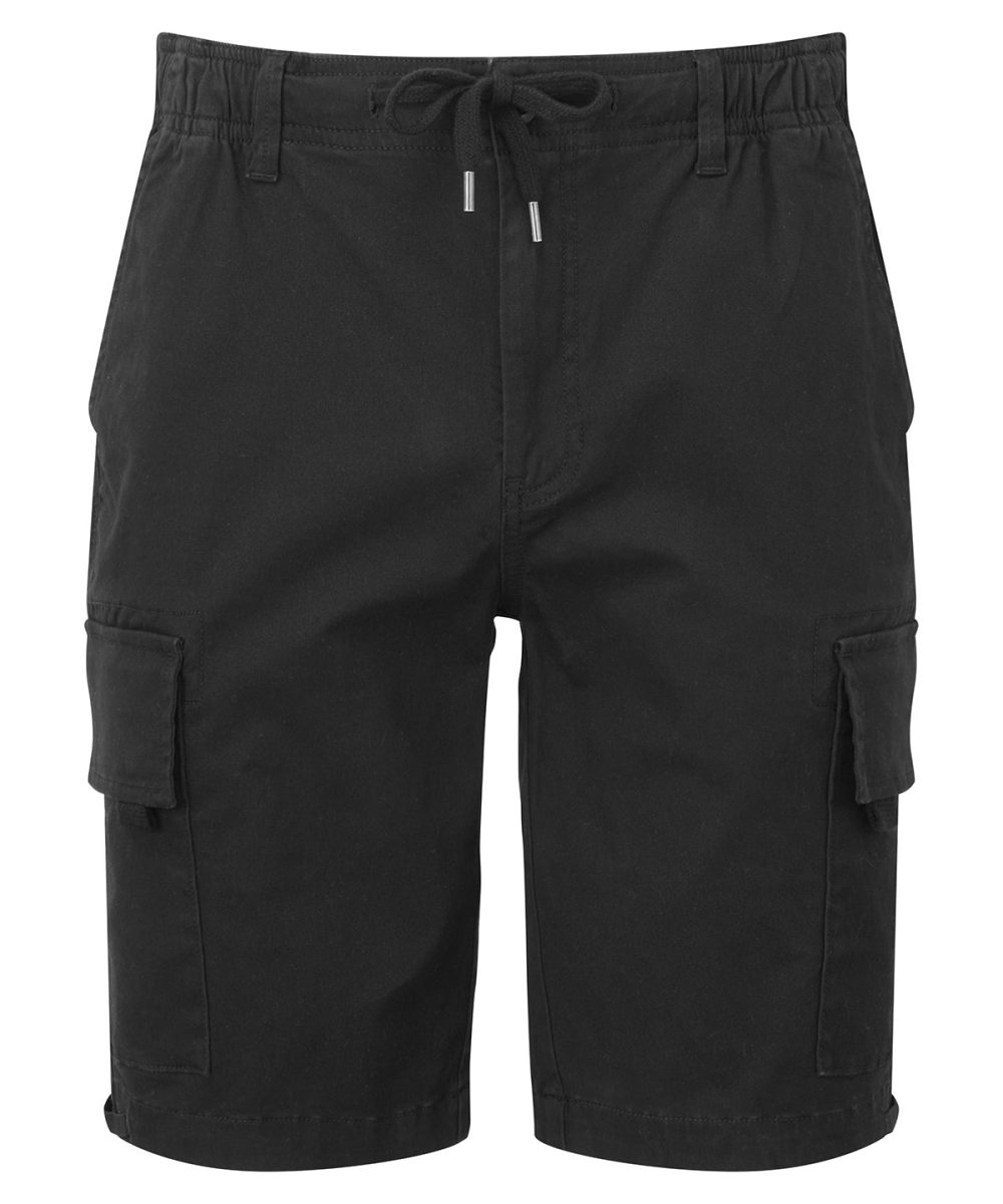 Black Men’s drawstring cargo utility shorts