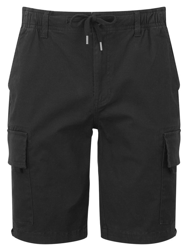 Black Men’s drawstring cargo utility shorts