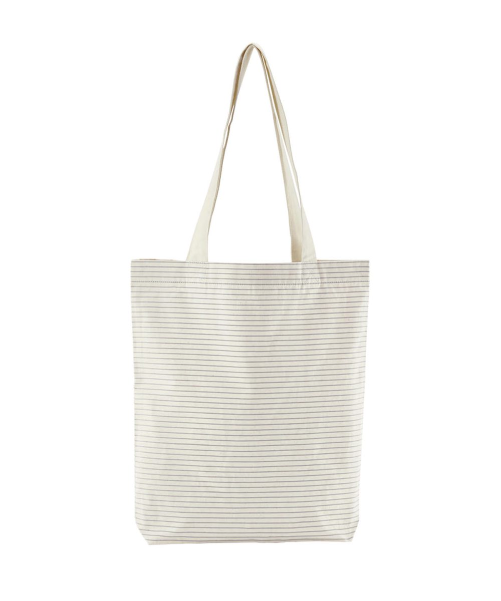 Grey/Stripe Striped organic cotton tote