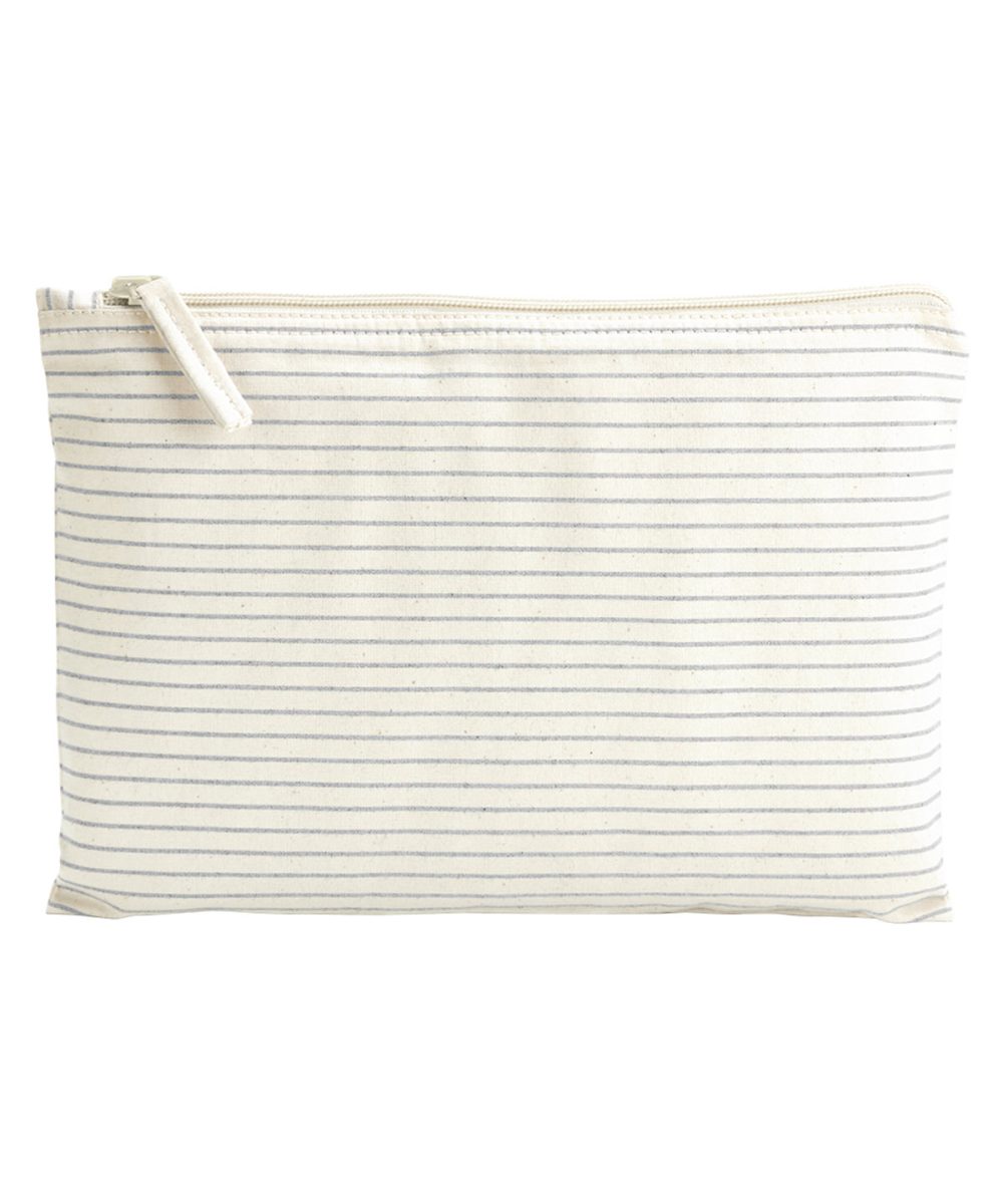 Grey/Stripe Striped organic accessory pouch