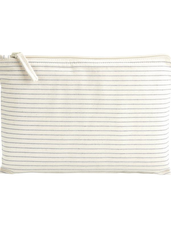 Grey/Stripe Striped organic accessory pouch