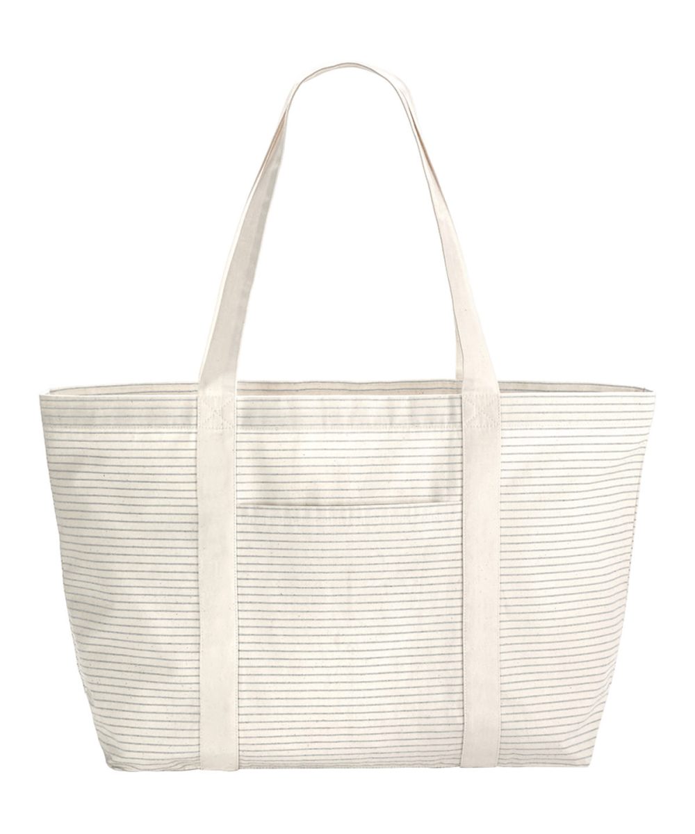 Grey/Stripe Striped organic cotton shopper