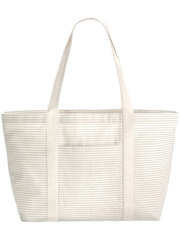 Grey/Stripe Striped organic cotton shopper