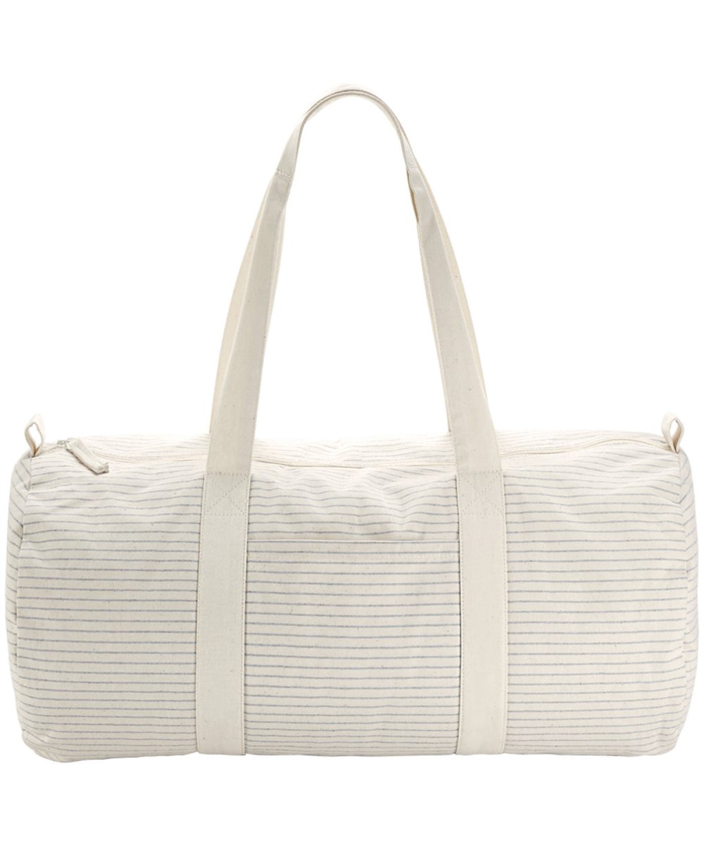 Grey/Stripe Striped organic cotton barrel bag