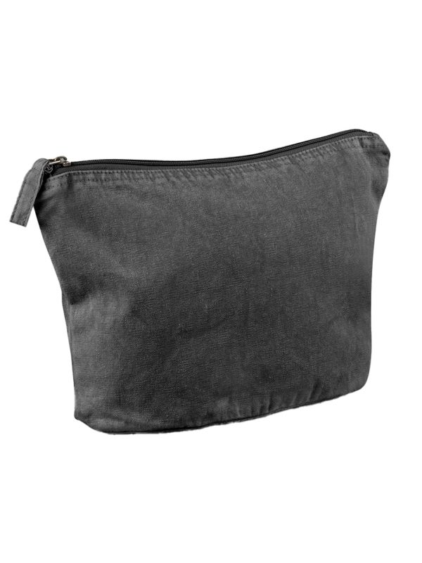 Vintage Black Garment-dyed accessory bag