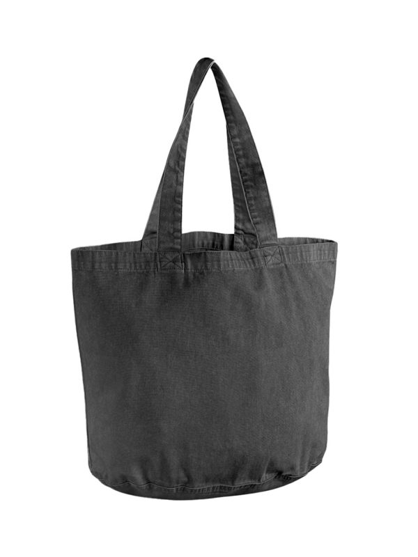 Vintage Black Garment-dyed shopper