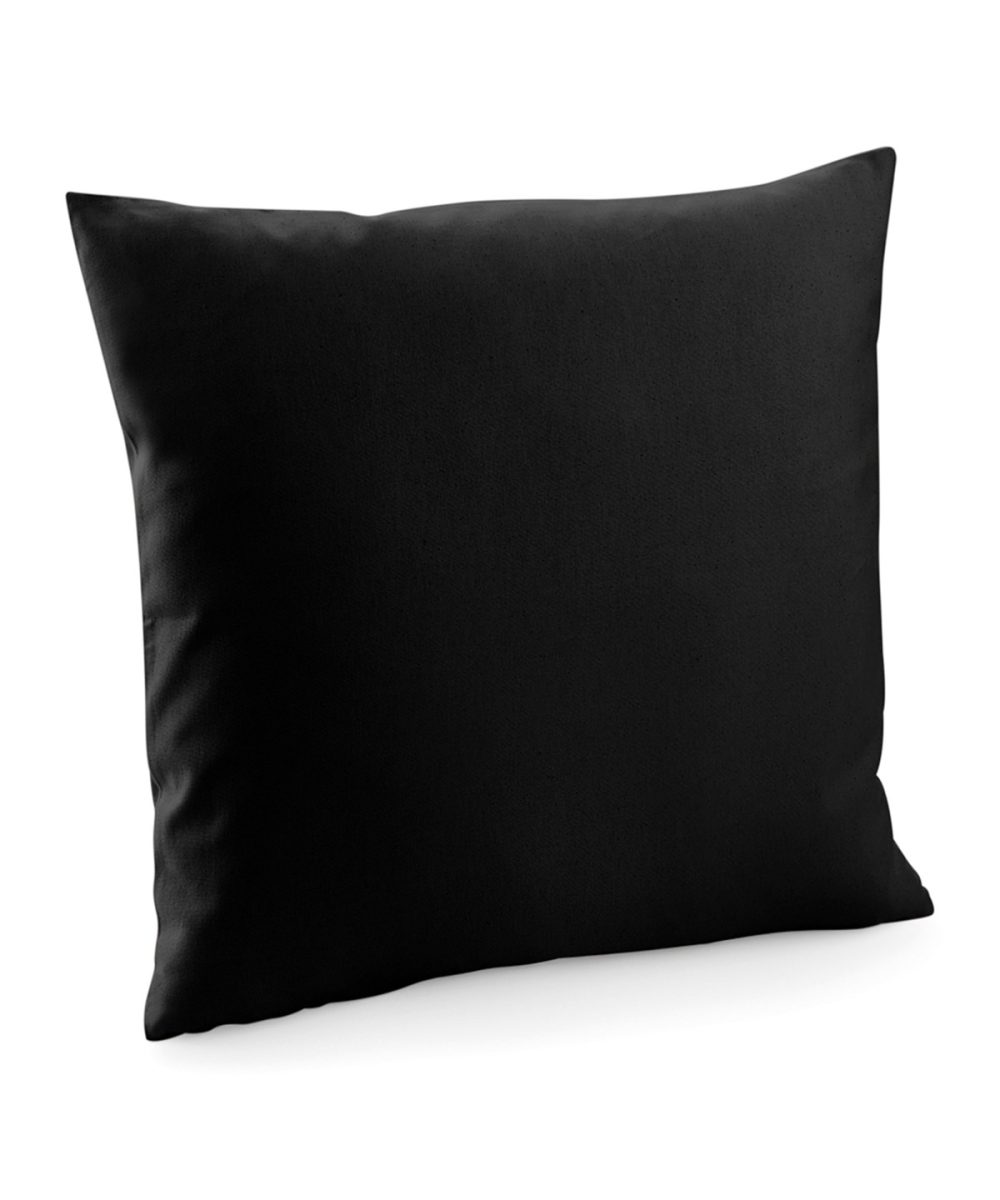 Black Fairtrade cotton canvas cushion cover