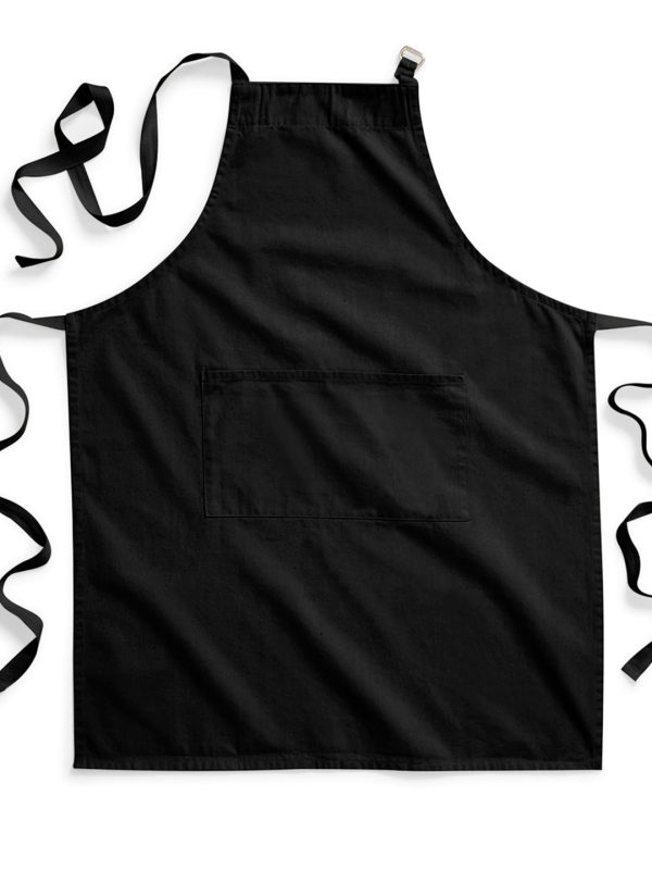 Black Fairtrade cotton adult craft apron