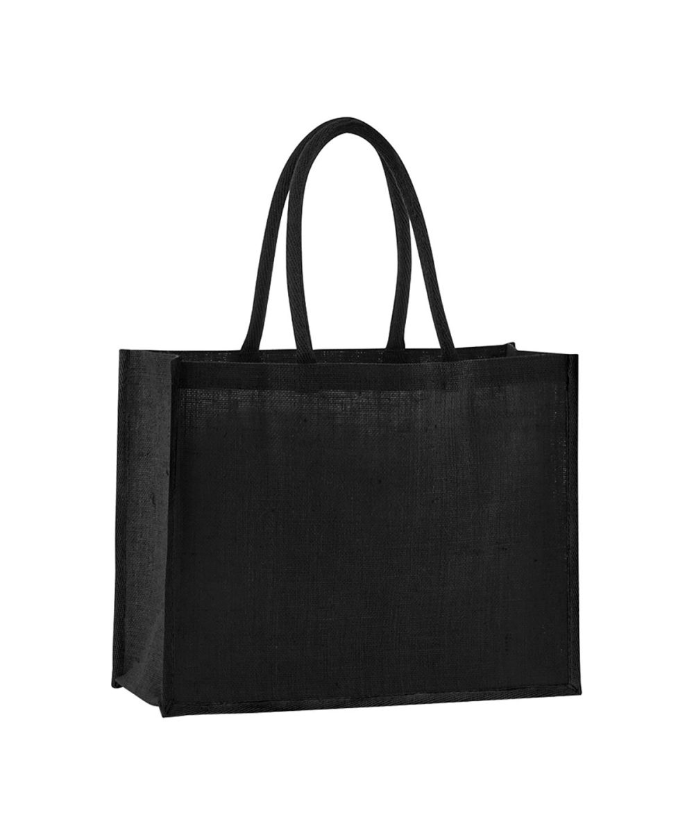 Black/Black Natural starched jute classic shopper