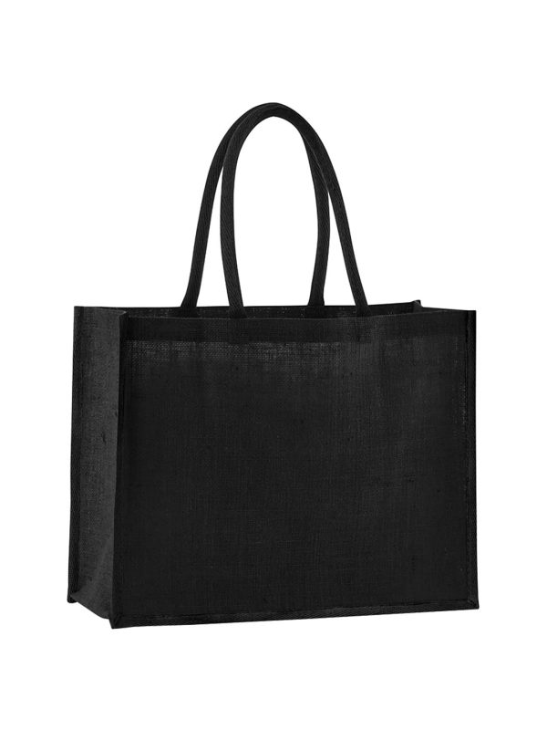 Black/Black Natural starched jute classic shopper