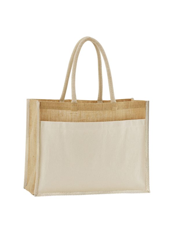 Natural Cotton pocket natural starched jute shopper