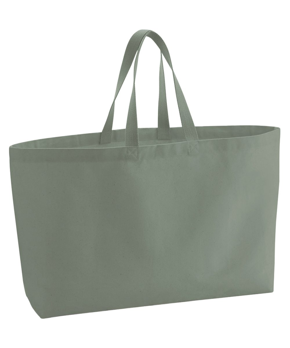 Dusty Green Oversized canvas tote bag