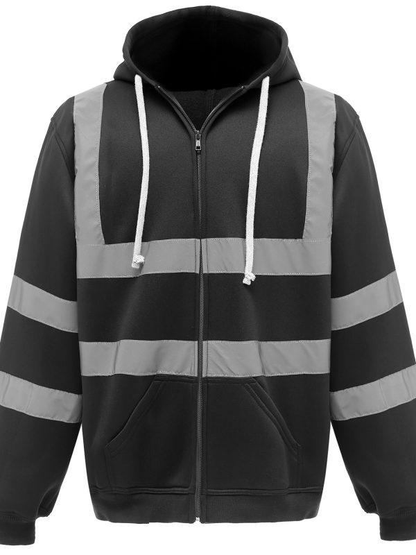 Black Hi-vis zip hoodie (HVK07)