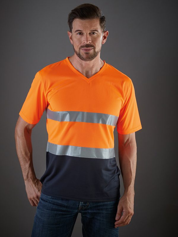 Hi-vis top cool super light v-neck t-shirt (HVJ910)