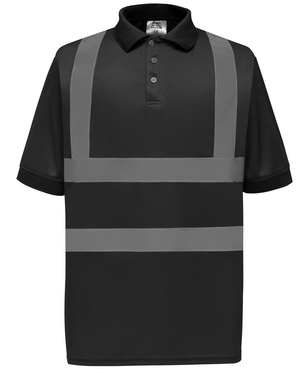 Black Hi-vis short sleeve polo (HVJ210)