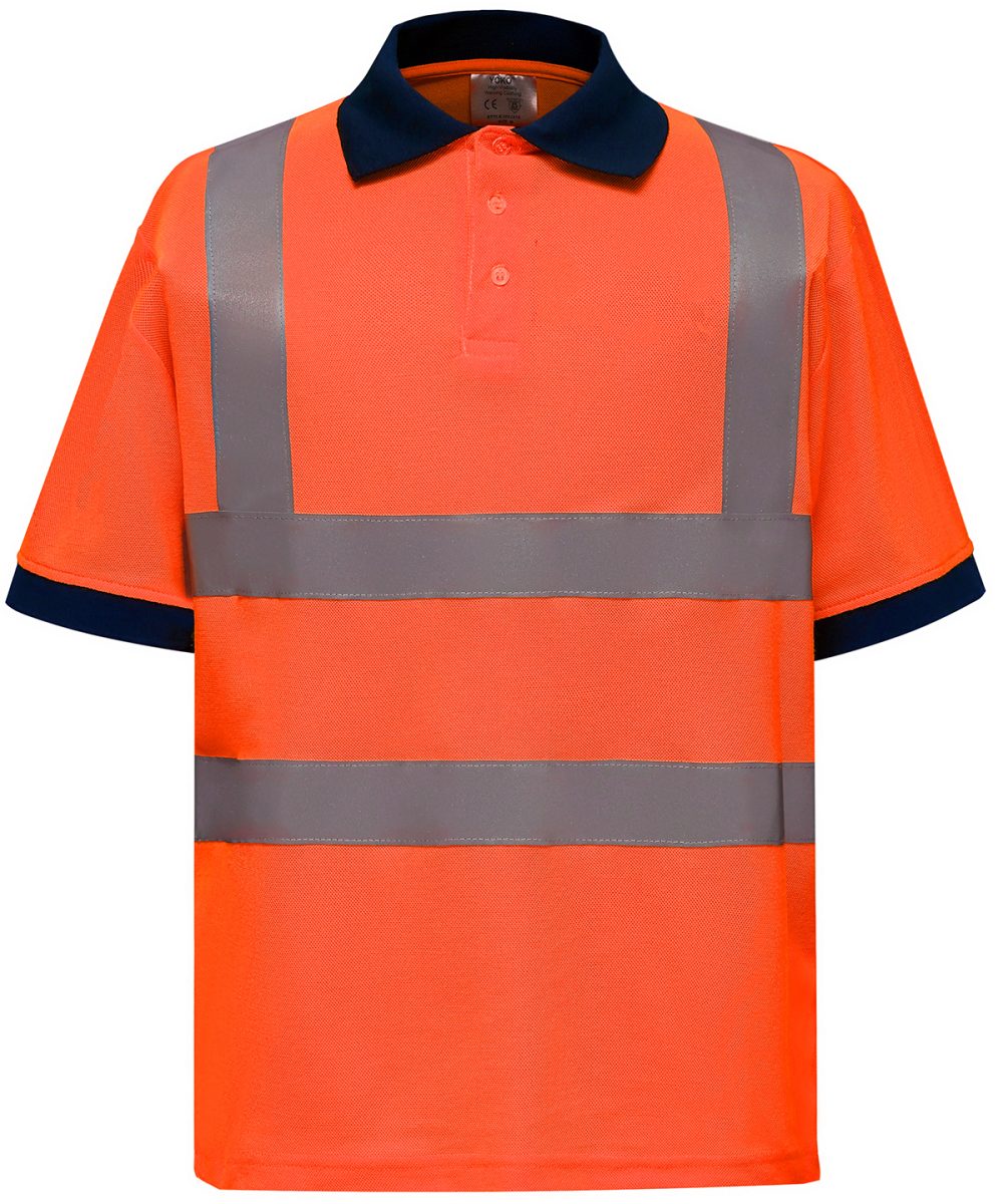 Orange Hi-vis short sleeve polo (HVJ210)