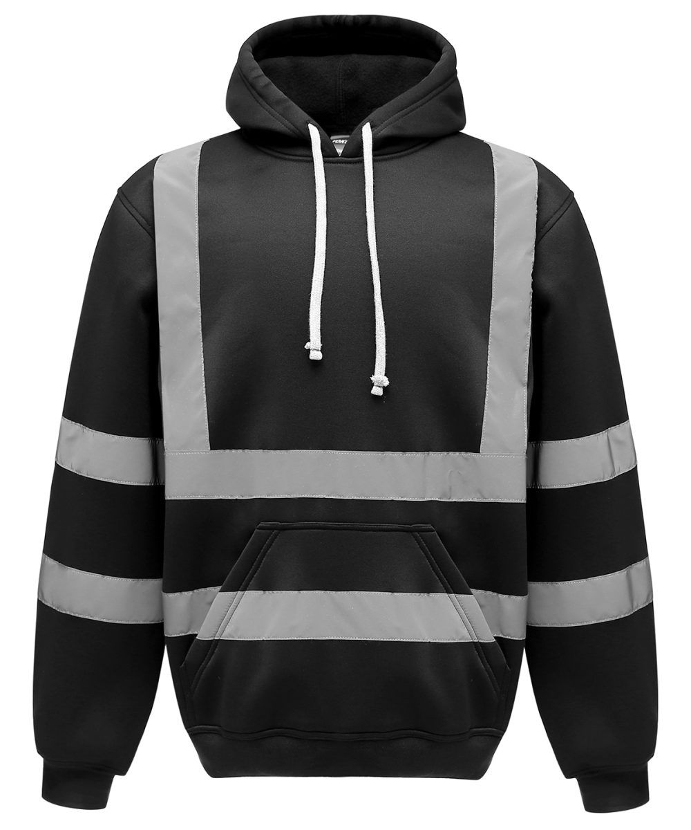 Black Hi-vis pull-over hoodie (HVK05)