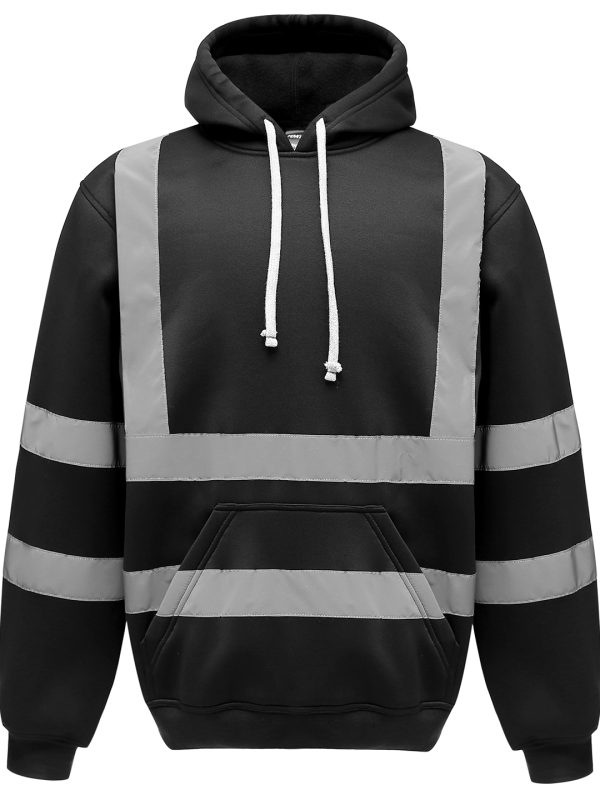 Black Hi-vis pull-over hoodie (HVK05)