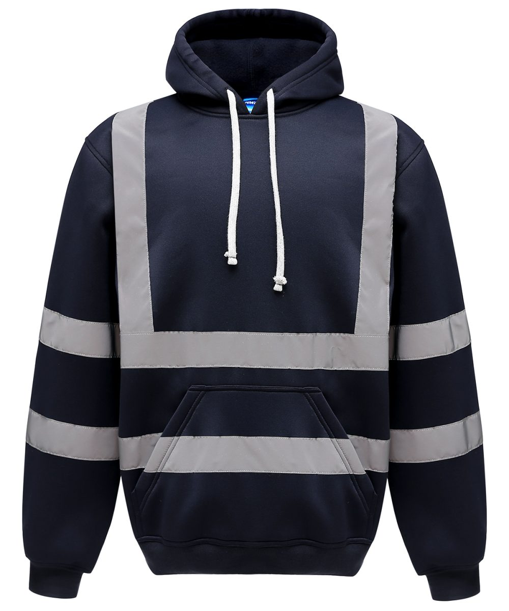 Navy Hi-vis pull-over hoodie (HVK05)