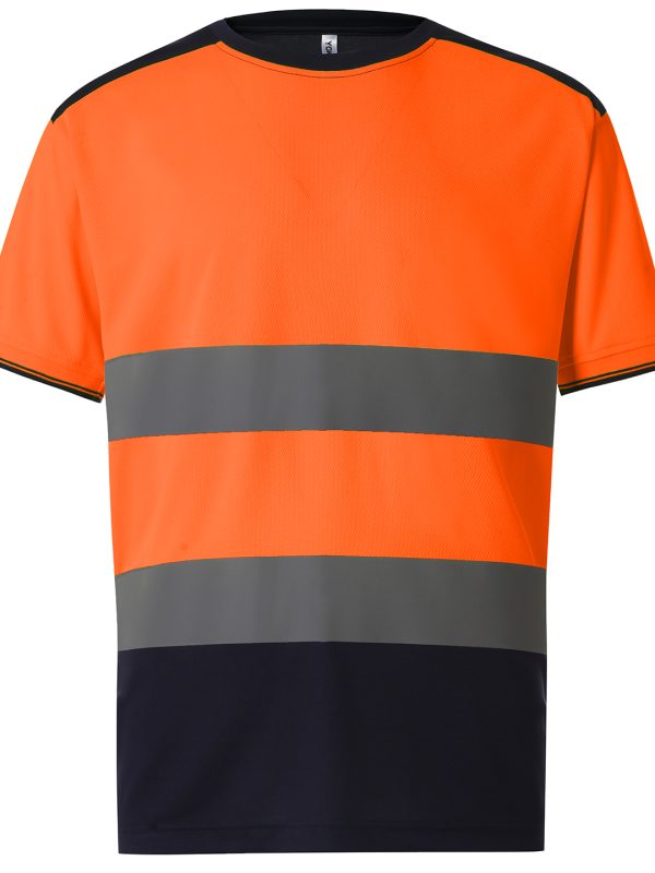 Orange/Navy Hi-vis two-tone t-shirt (HVJ400)