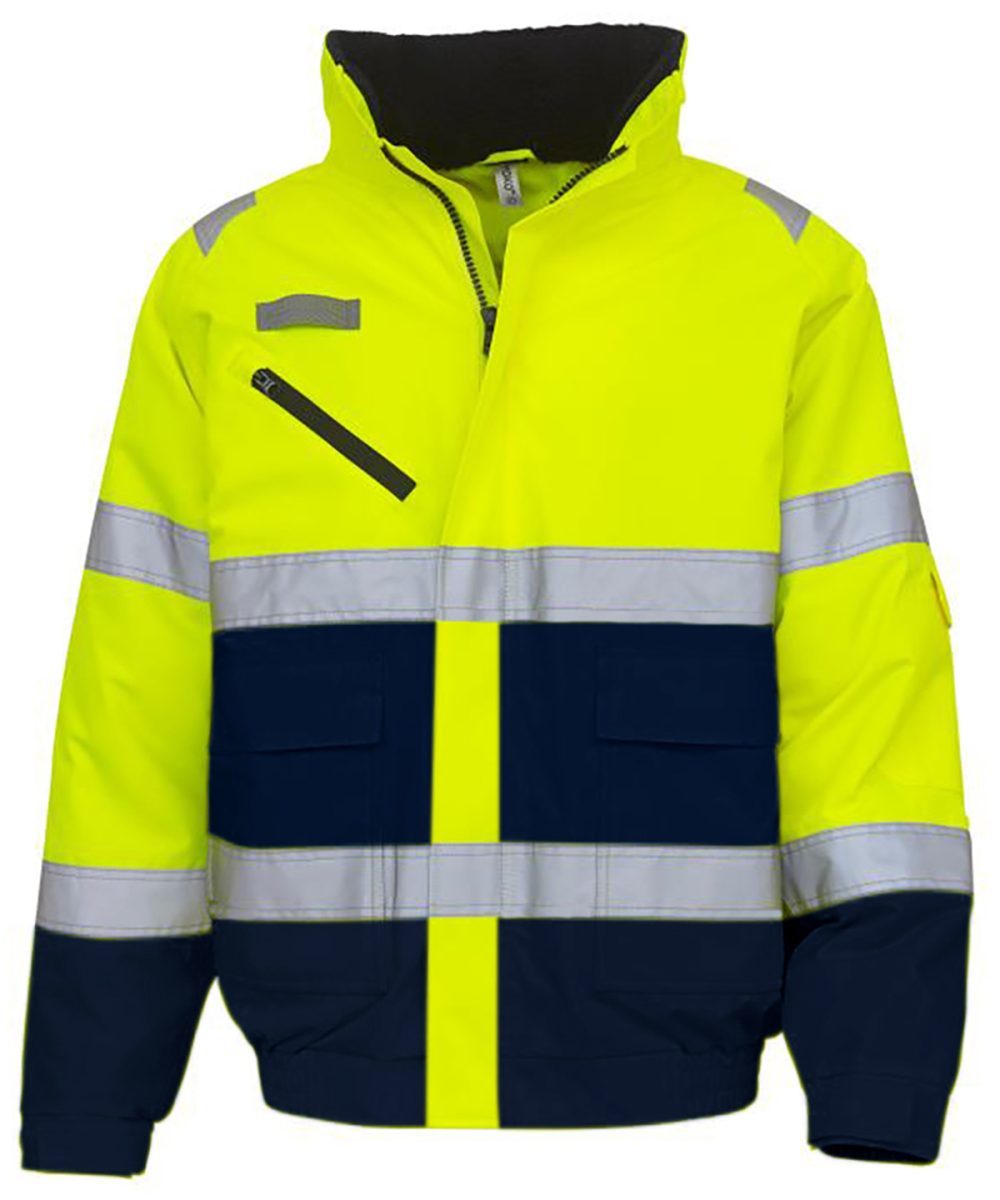 Yellow/Navy Hi-vis fontaine flight jacket (HVP209)