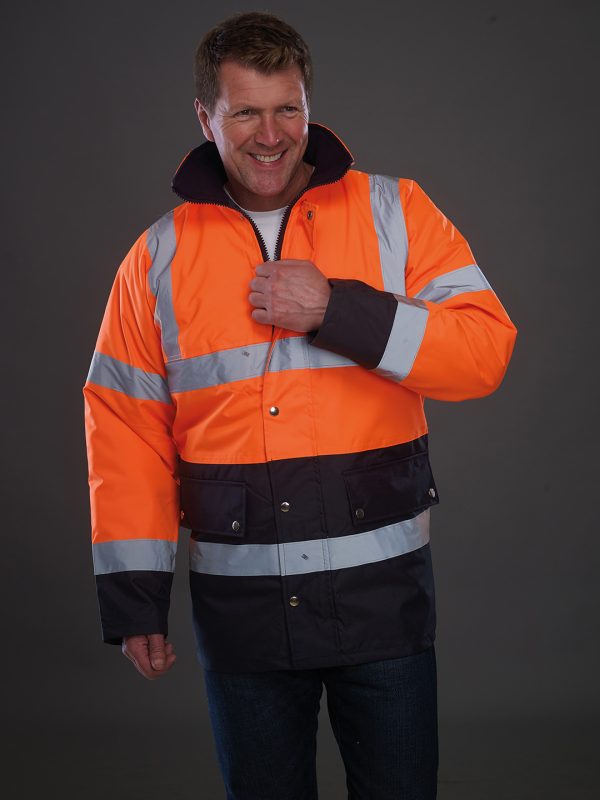 Hi-vis two-tone motorway jacket (HVP302)