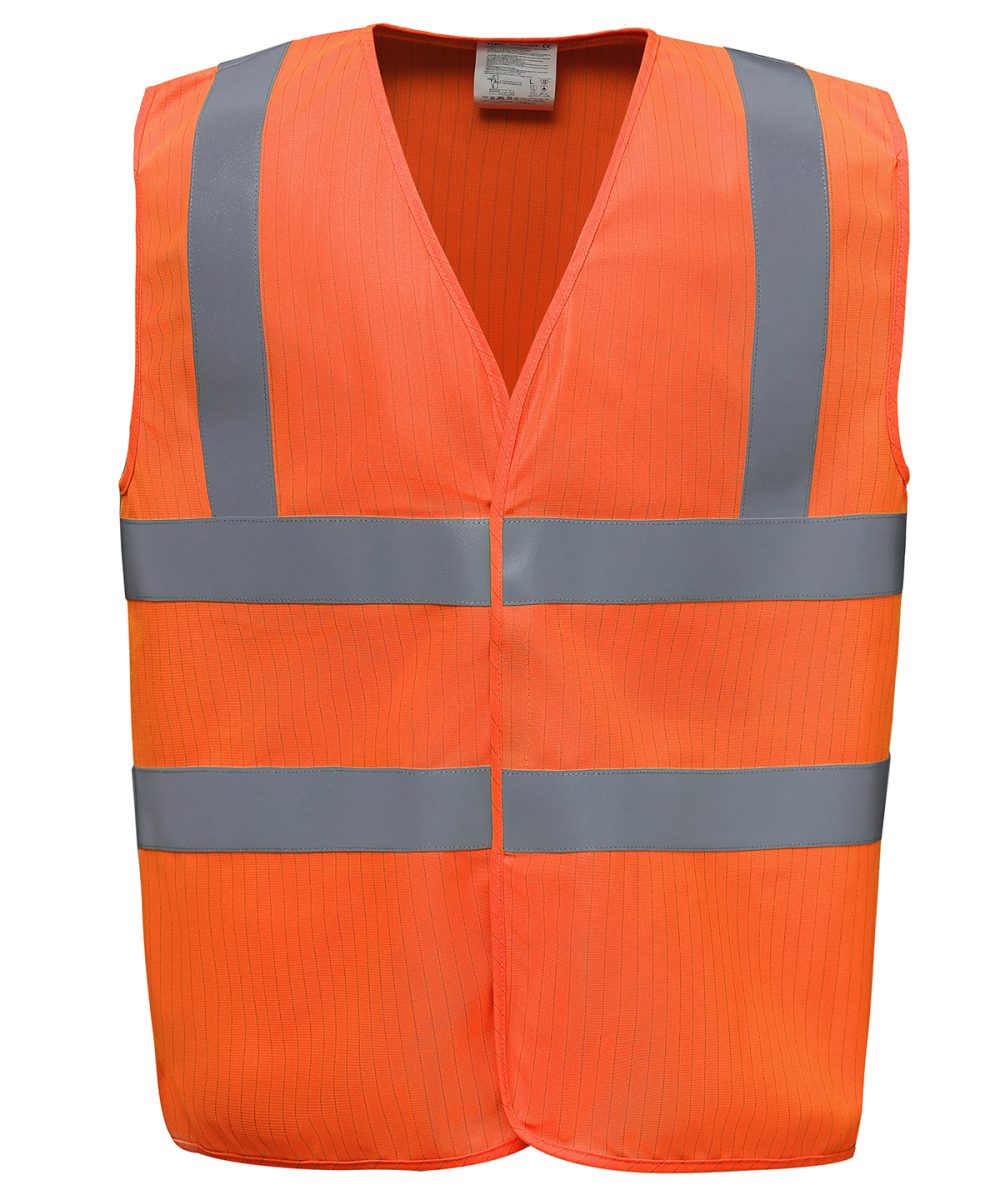 Orange Hi-vis flame-retardant anti-static waistcoat (HVW100ASFR)