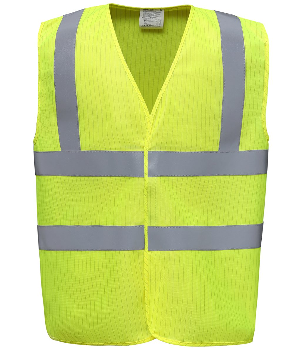 Yellow Hi-vis flame-retardant anti-static waistcoat (HVW100ASFR)