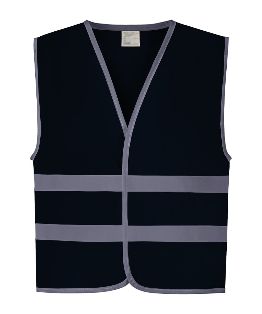 Navy Hi-vis reflective border kids waistcoat (HVW102CH)