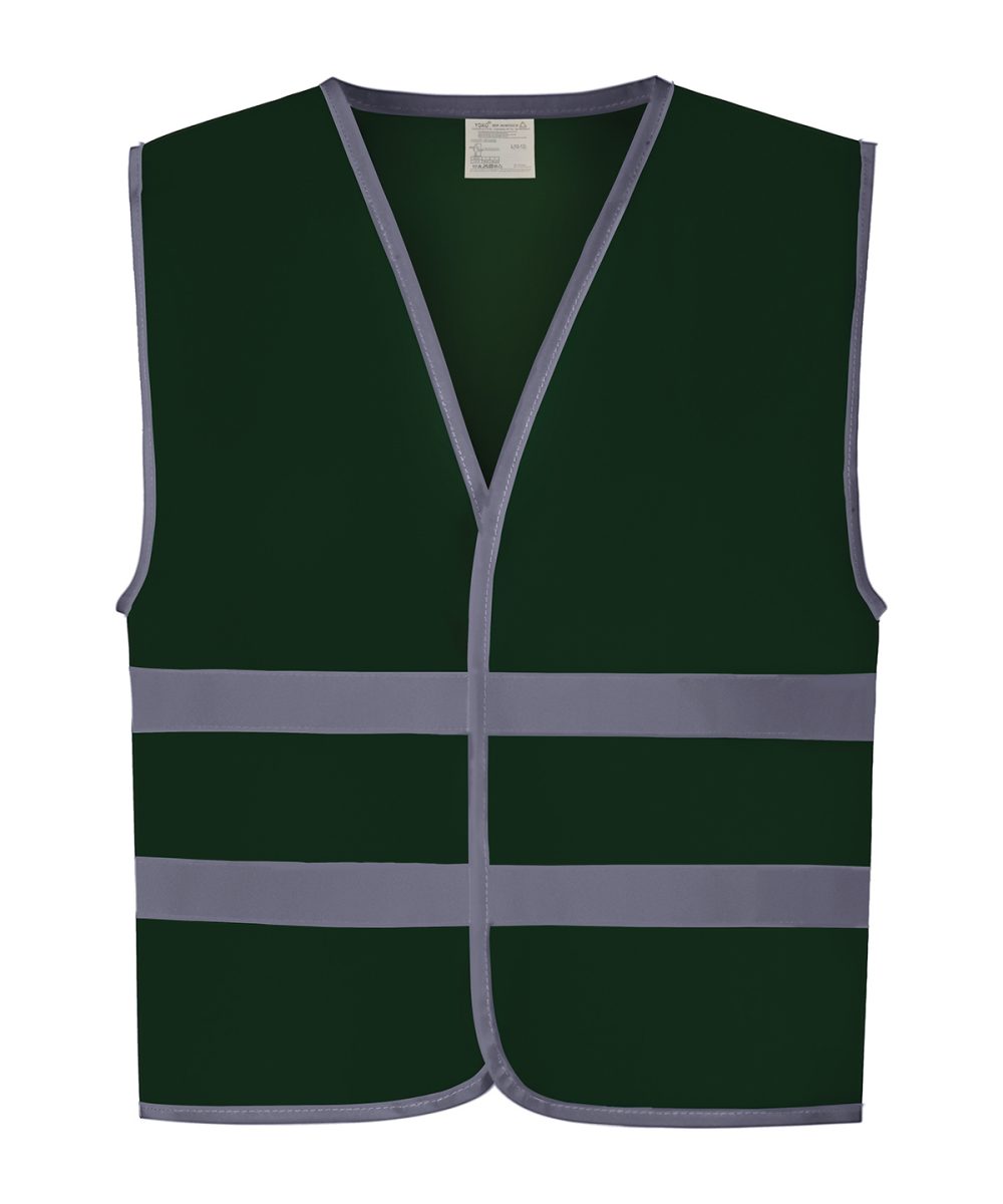 Paramedic Green Hi-vis reflective border kids waistcoat (HVW102CH)