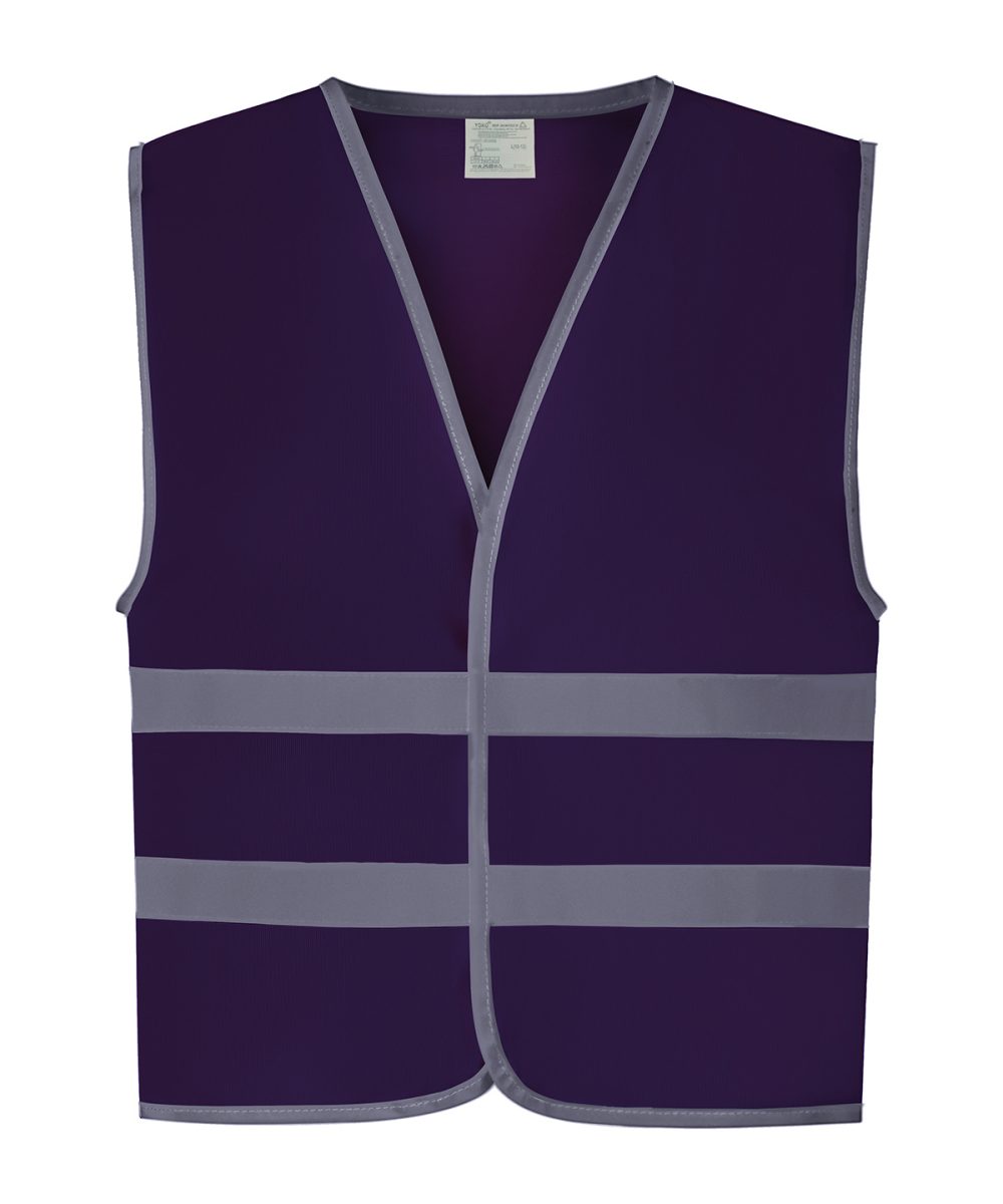 Purple Hi-vis reflective border kids waistcoat (HVW102CH)