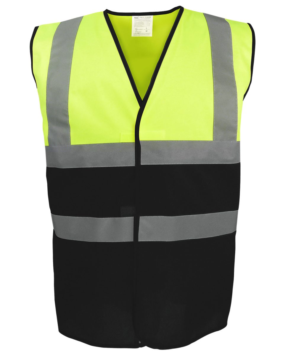 Hi-vis Yellow/Black Hi-vis two-tone waistcoat (HVW122)