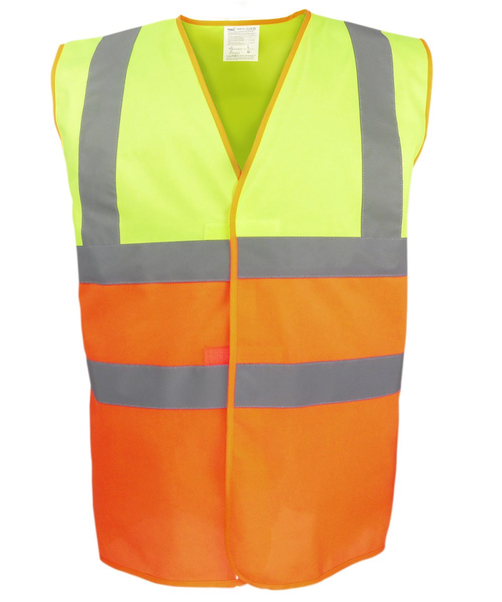 Hi-vis Yellow/Orange Hi-vis two-tone waistcoat (HVW122)